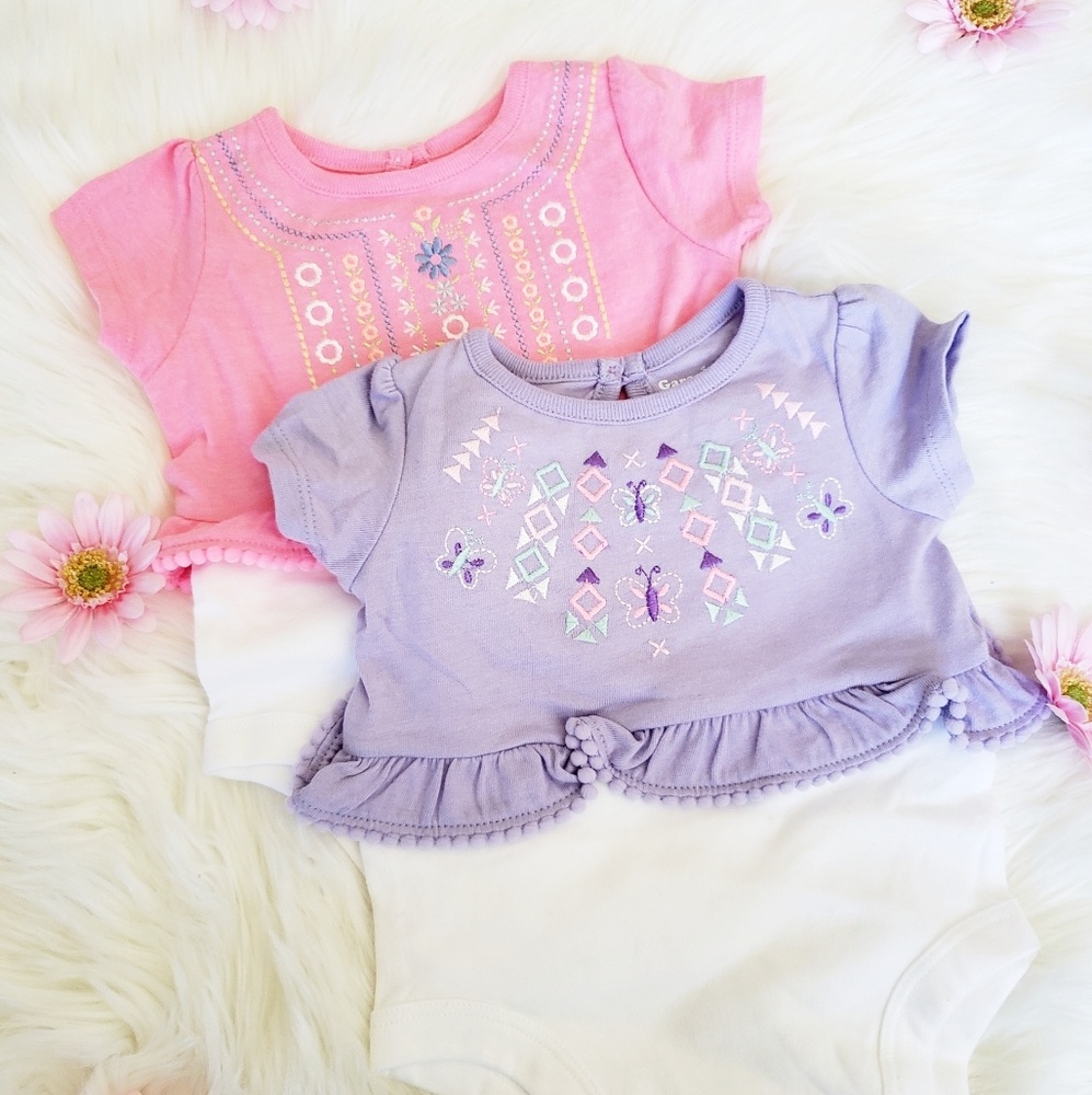 3x$10 Ruffle Hem Bodysuit 2 piece Set